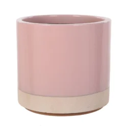 Woodlodge 38cm Pastel Pink Glazed Pot