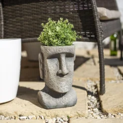 La Hacienda 26cm Resin Easter Island Head Planter 5 La Hacienda 26cm Resin Easter Island Head Planter -Hozeelock Store 5055025558239 3