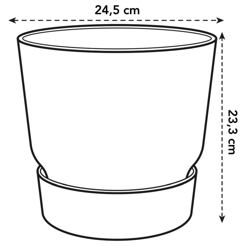 Elho 25cm Leaf Green Greenville Round Planter 3 Elho 25cm Leaf Green Greenville Round Planter - Image 3