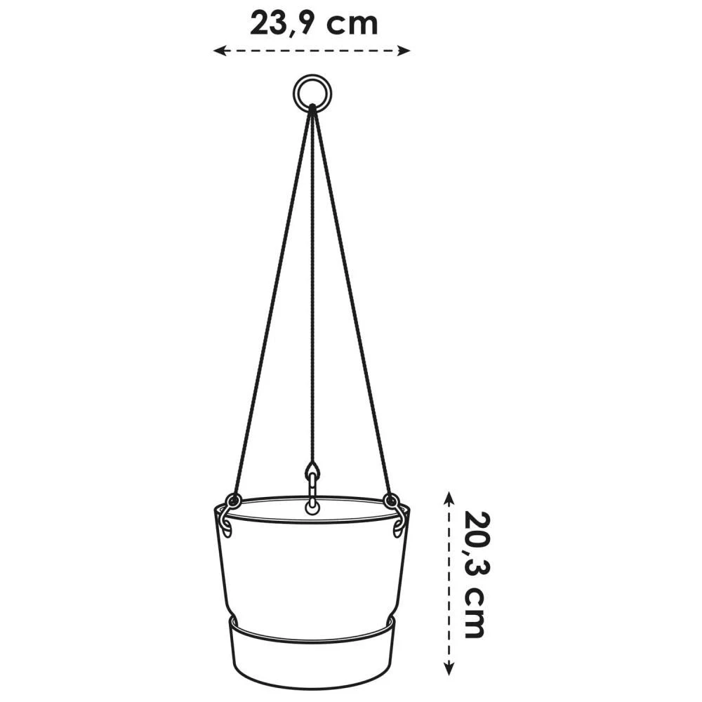 Elho 24cm Leaf Green Greenville Hanging Basket Planter 3 Elho 24cm Leaf Green Greenville Hanging Basket Planter - Image 3
