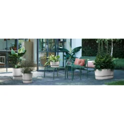 Elho 25cm Living Concrete Greenville Round Planter -Hozeelock Store 8711904345716 4