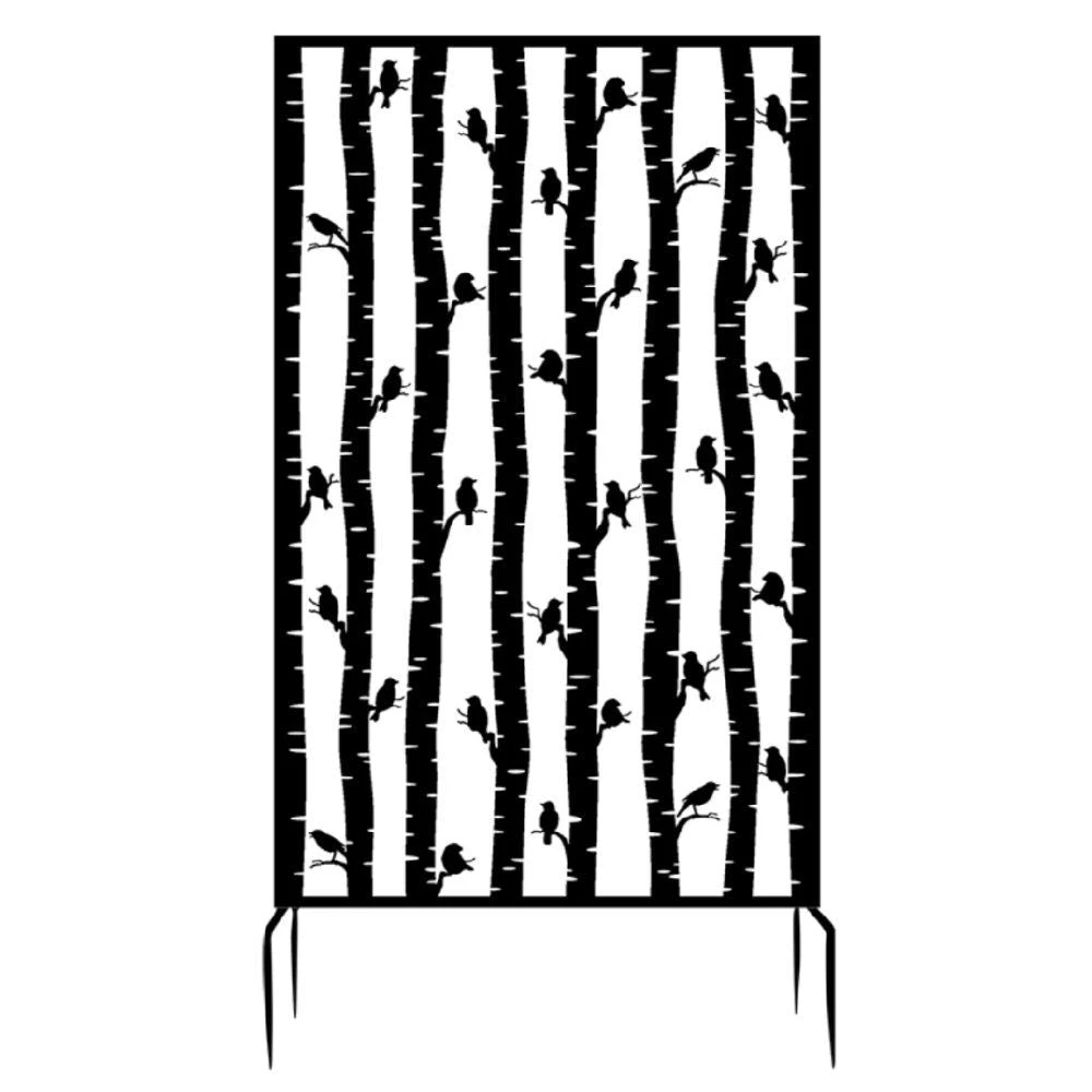 Fallen Fruits 186cm Black Birds Metal Privacy Screen 1 Fallen Fruits 186cm Black Birds Metal Privacy Screen