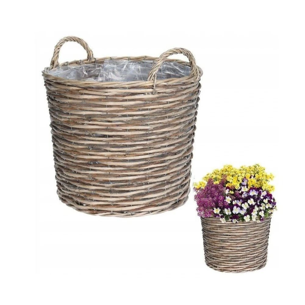 Koopman 39cm Wicker Basket Planter 3 Koopman 39cm Wicker Basket Planter - Image 3